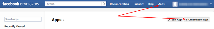 Facebook Create New App