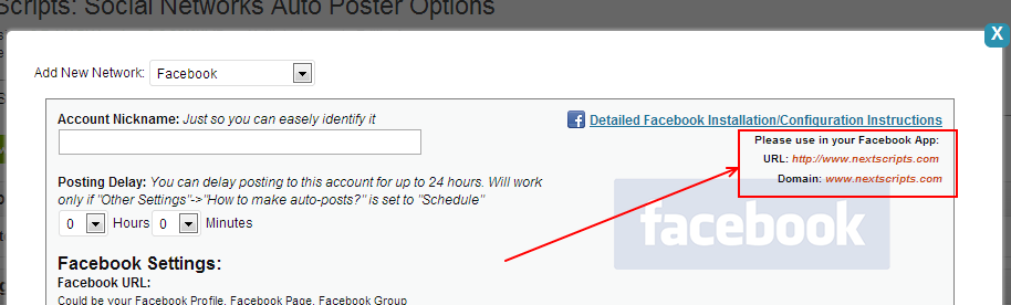 Wordpress Plugin: Facebook - Domain and URL