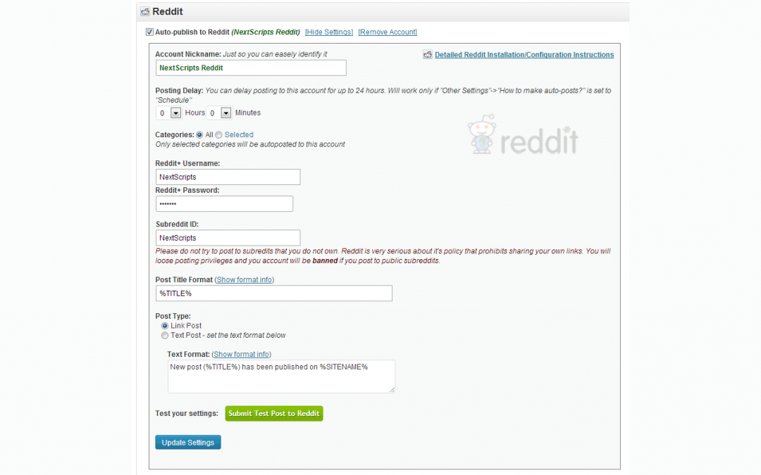 NextScripts API: New Social Network – Reddit