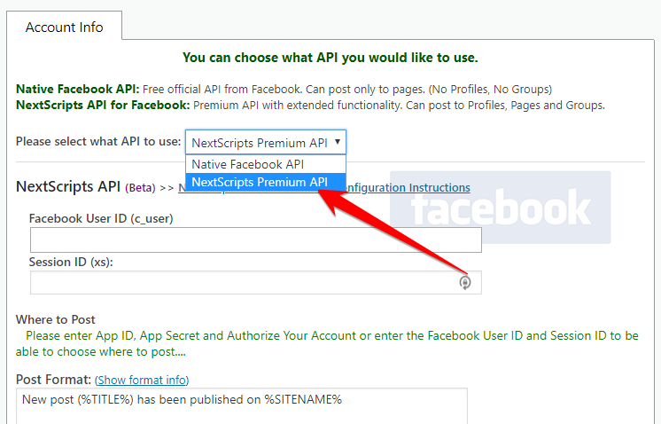 Update to NextScripts Premium API for Facebook – SNAP Plugin 4.2.3 and API 4.3.6